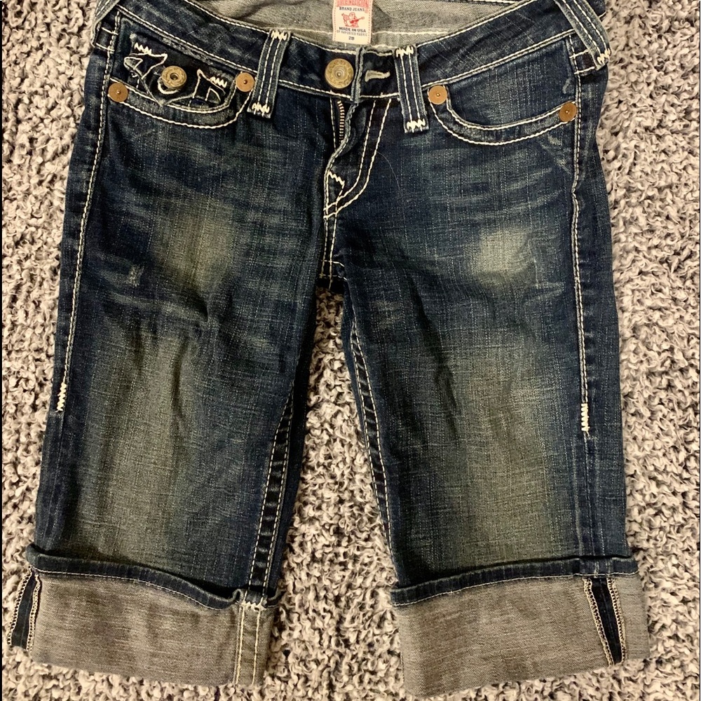 True Religion “Sophie” long jeans shorts - size 28